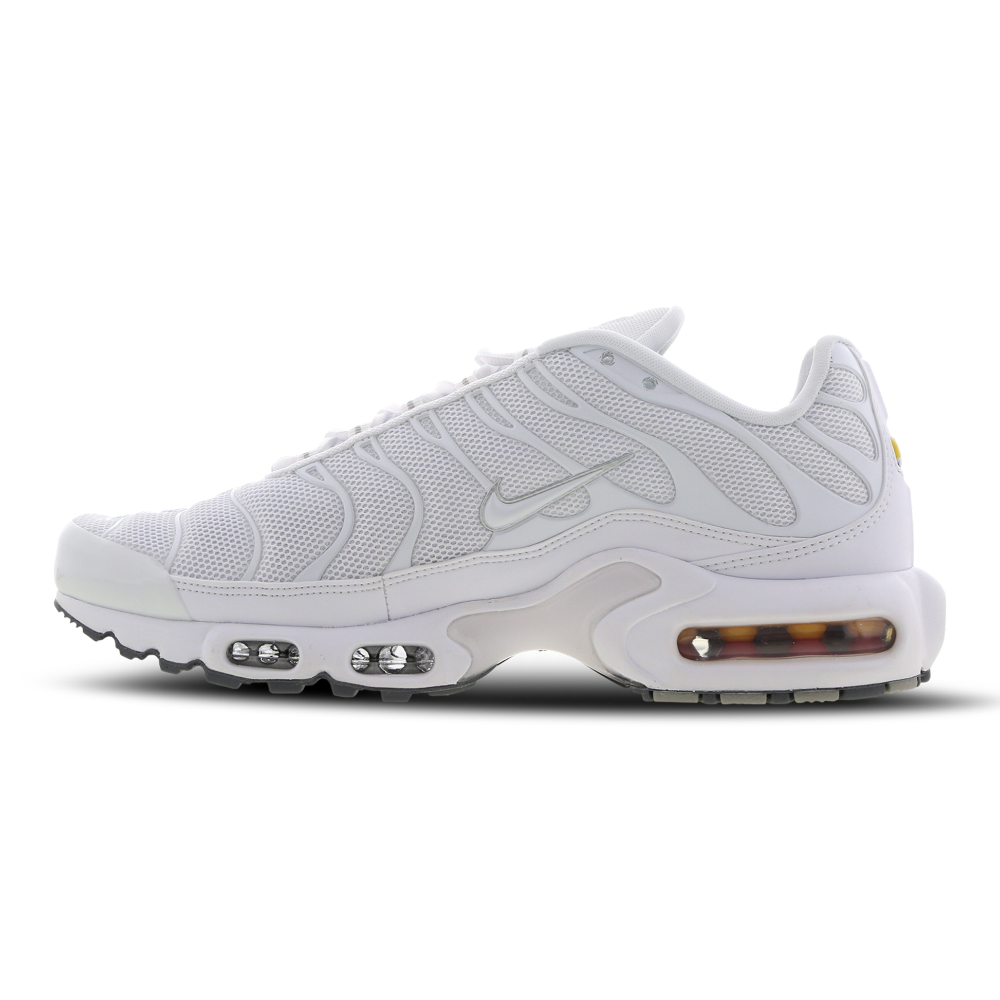 White and silver hot sale air max plus